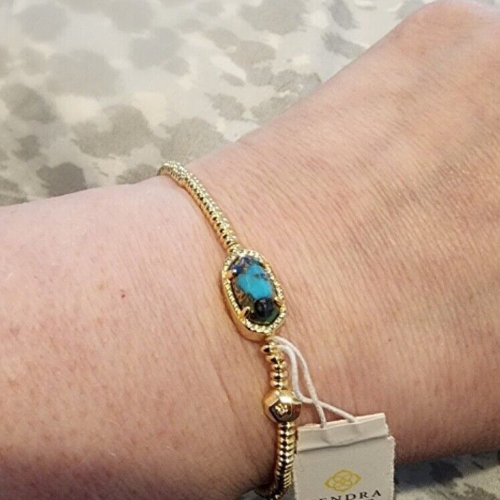 KENDRA SCOTT Veined Lapis Turquoise Magnesite Grayson Stretch Bracelet - NWT